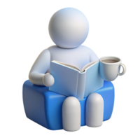 Relaxing with a Book and a Drink png