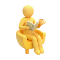 Relaxing with a Book and a Cup of Tea png