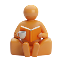 Relaxing with a Book and a Cup of Coffee png