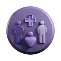 3D Render of Healthcare Symbol with People and Heart png