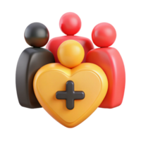 Group of People with Heart and Plus Sign png