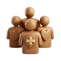 Group of People with Hearts and a Cross Symbol png