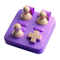 3D Purple Game Controller with Plus Button and User Icons png