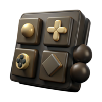 3D Render of Chocolate Buttons with Geometric Shapes png