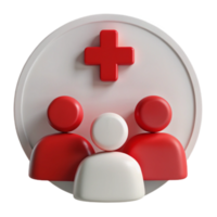 Group Health Insurance Coverage with a Red Cross Icon png