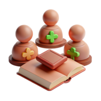 Collaborative Learning 3D Illustration of Users Sharing Knowledge Through a Book png