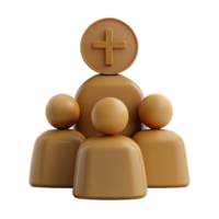 Group of People with a Plus Sign Icon on Top png