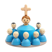 Unity and Faith A Group Gathers Under the Symbol of Belief for Spiritual Guidance png