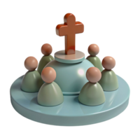 Cross Symbol and Group of People Around It png