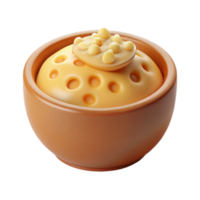 Creamy Dessert with Chocolate Topping and Dotted Surface png