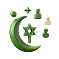 Crescent Moon, Star of David, and Human Figures A Symbol of Unity and Diversity png