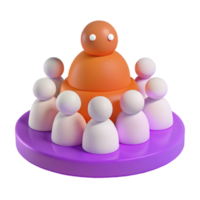 3D Illustration of a Leader Guiding a Team png