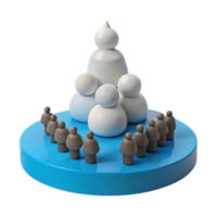 3D Illustration of a Pyramid of Spheres with People Surrounding the Base png