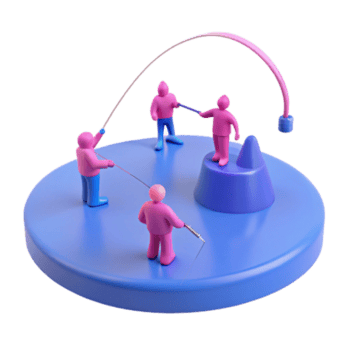 3D Render of People Playing with Strings in a Circular Arena png