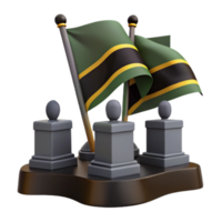3D Render of Flags on a Stand png