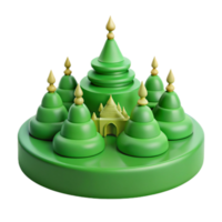 3D Render of Green Pagoda png