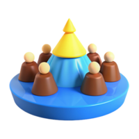3D Illustration of a Group of People Surrounding a Pyramid png