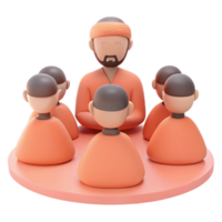 3D Illustration of a Group of People Sitting in a Circle png