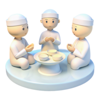 Three Cartoon Characters Sharing a Meal Together png