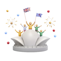 Celebration with Flags and Fireworks png