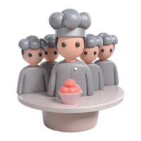 Team of Chefs Baking a Cupcake png