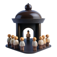 3D Render of People Around Structure png