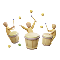 Drumming Fun with 3D Characters png