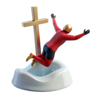 3D Render of a Figure Falling png