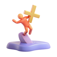 Riding the Wave of Success A 3D Icon of Achievement png
