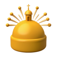 Golden Dome with Cross Spikes png