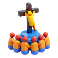 3D Render of a Person on a Cross png