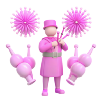 Pink 3D Character Juggling png