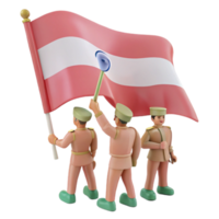Three Soldiers Holding Flag png