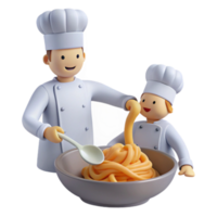 Chef and Assistant Making Pasta png