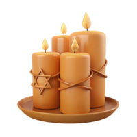 Four Candles on a Plate png