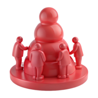 Red 3D Figures Around Stack png