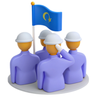 Saluting Figures with Flag png
