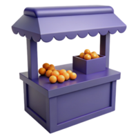 Purple Fruit Stand 3D Render png