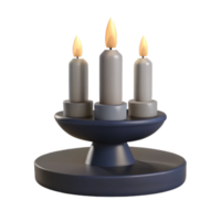 Three Candles on Stand png