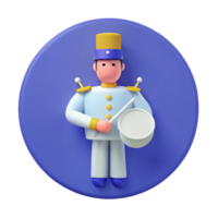 Drum Player 3D Illustration png