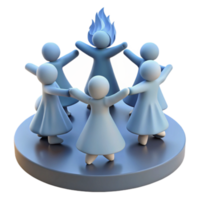 Circle of Figures with Flame png