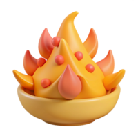 3D Flame Icon with Orange Drops png