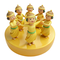 Smiling Characters Dance in Circle png