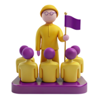 Leader Guiding Group 3D Render png