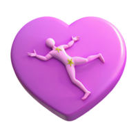 3D Render of Figure in Heart png