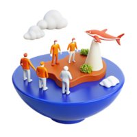 Island with Flying Object png