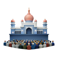 Mosque with Congregation png