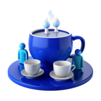 Steaming Cup with Figures A Symbol of Connection png
