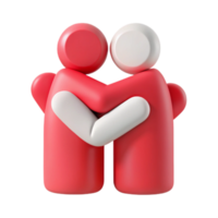 Hugging 3D Characters png
