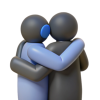 3D Render of Two People Hugging png